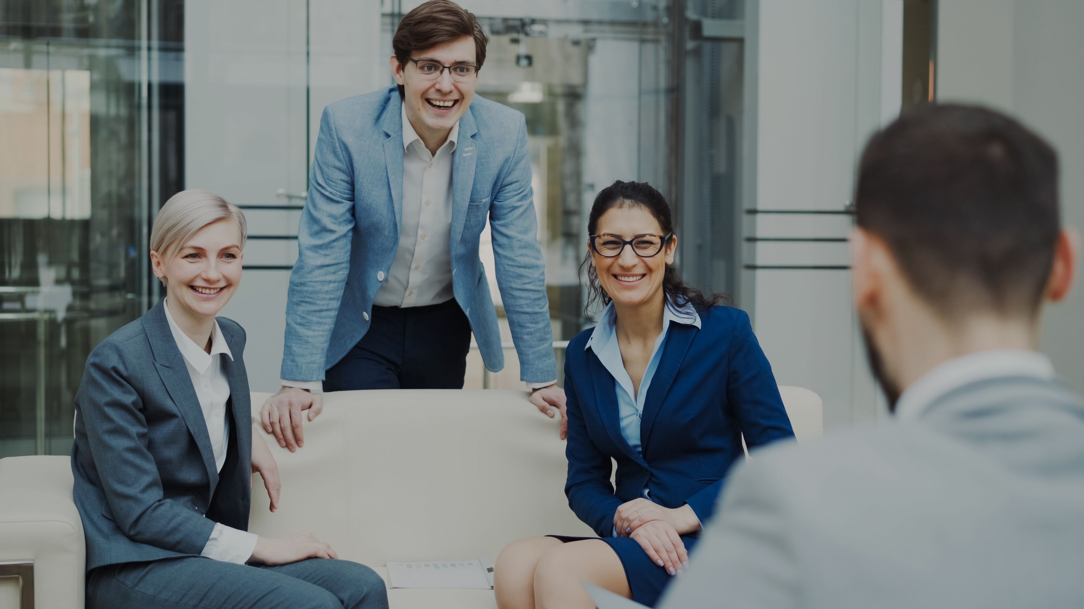 Professional team meeting in a modern growth-stage office